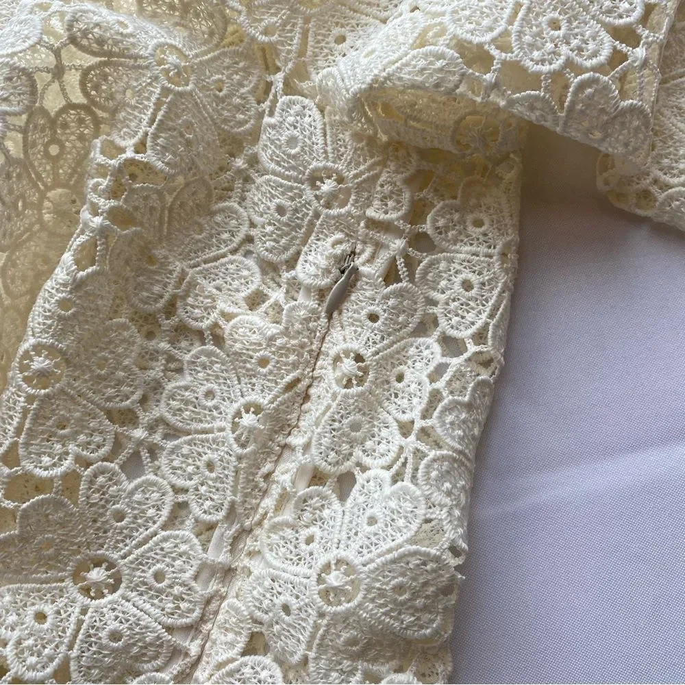 NWOT Kate Spade New York Ivory Daisy Lace Blouse Size 0